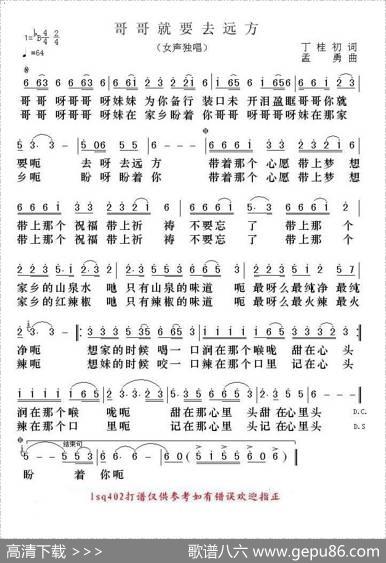 哥哥就要去远方 - 丁桂初|孟勇