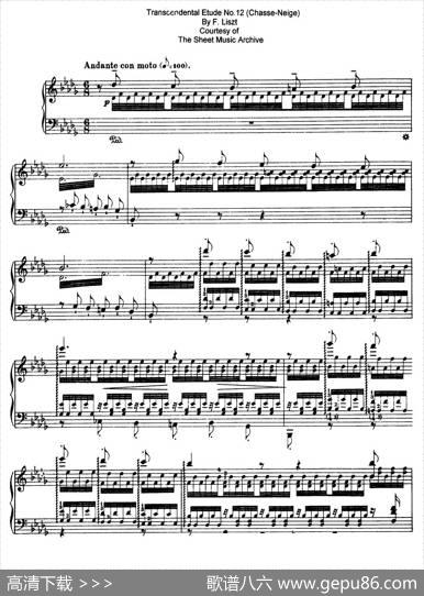12Etudesd'executionTranscendanteS.139（12首超技练习曲·12）|弗兰茨·李斯特