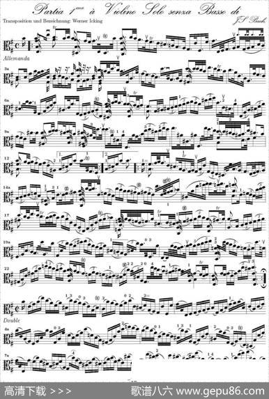 BachSonataBWV1002（无伴奏小提琴组曲）|巴赫