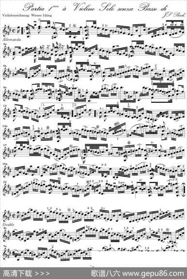 BachSonataBWV1002（无伴奏小提琴组曲）|巴赫