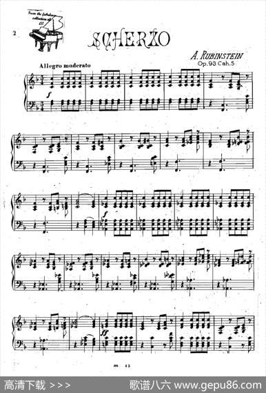 ScherzoinFMajorfromMiscelleniesOp.93（F大调谐谑曲）|安东·鲁宾斯坦