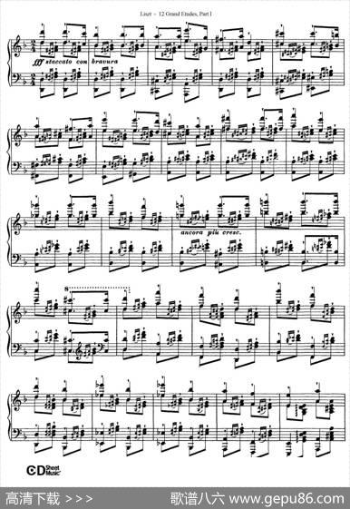 12GrandEtudesS.137（12首华丽的练习曲·4）|弗兰茨·李斯特