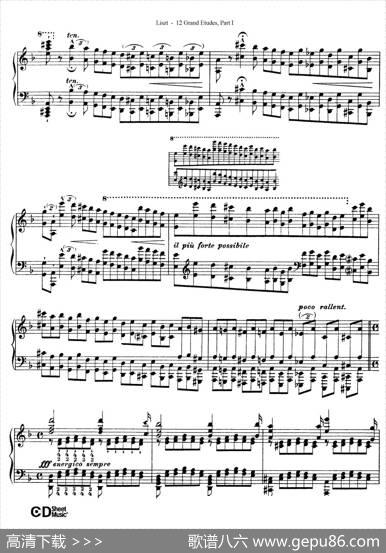 12GrandEtudesS.137（12首华丽的练习曲·4）|弗兰茨·李斯特