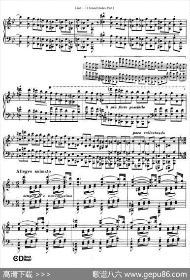 12GrandEtudesS.137（12首华丽的练习曲·4）|弗兰茨·李斯特