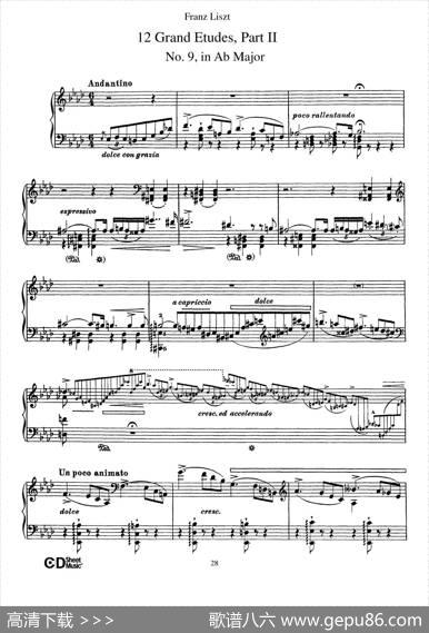 12GrandEtudesS.137（12首华丽的练习曲·9）|弗兰茨·李斯特