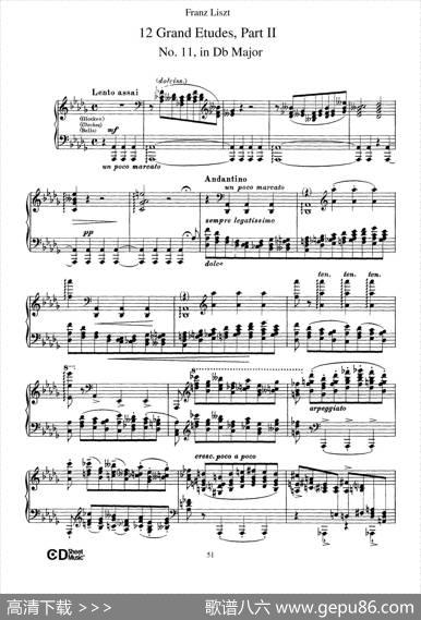 12GrandEtudesS.137（12首华丽的练习曲·11）|弗兰茨·李斯特