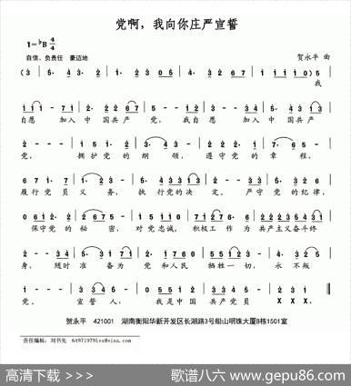 党啊，我向你庄严宣誓 - 贺永平|贺永平