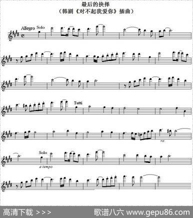 最后的抉择（韩剧《对不起我爱你》插曲）