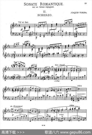 SonateRomantiqueOp.3（浪漫奏鸣曲·Ⅱ）|华金·图里纳