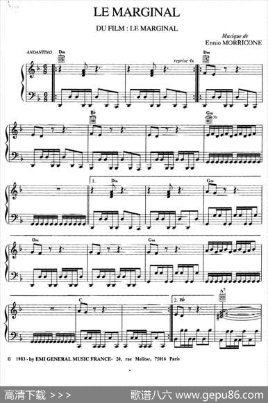 电影配乐大师莫瑞康最佳20首钢琴谱（BestofEnnioMorricone·3）|莫瑞康（EnnioMorricone）