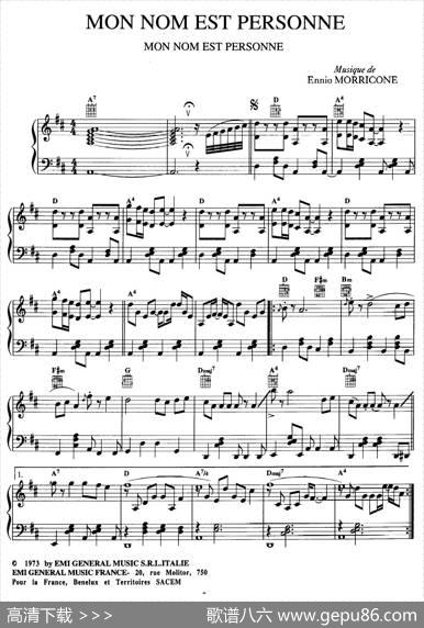 电影配乐大师莫瑞康最佳20首钢琴谱（BestofEnnioMorricone·7）|莫瑞康（EnnioMorricone）