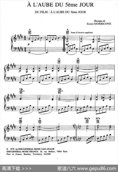 电影配乐大师莫瑞康最佳20首钢琴谱（BestofEnnioMorricone·9）|莫瑞康（EnnioMorricone）