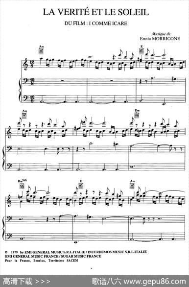 电影配乐大师莫瑞康最佳20首钢琴谱（BestofEnnioMorricone·11）|莫瑞康（EnnioMorricone）
