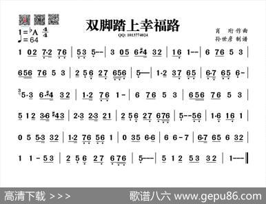 双脚踏上幸福路（葫芦丝旋律谱）|肖珩