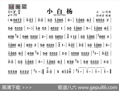 小白杨（葫芦丝旋律谱）|士心