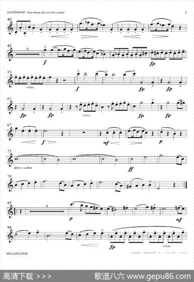 奏鸣曲Op.304（中音萨克斯）|莫扎特