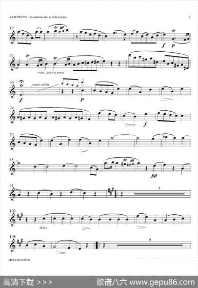 奏鸣曲Op.304（中音萨克斯）|莫扎特