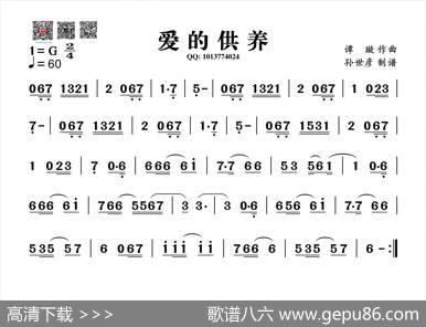 爱的供养（葫芦丝旋律谱）|谭璇