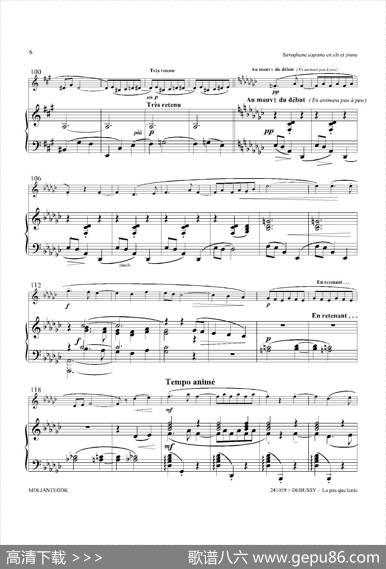 Lapiusquelente（缓慢地圆舞曲）（高音萨克斯+钢琴伴奏）|德彪西