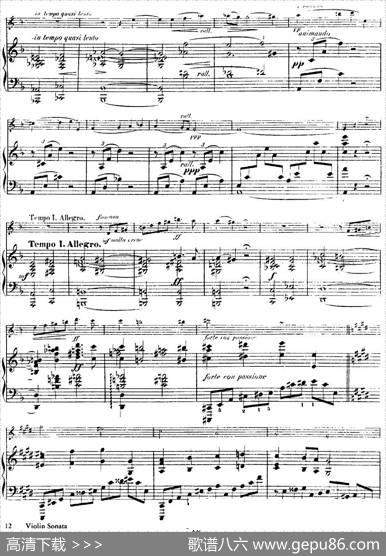 法朗克《A大调小提琴奏鸣曲》（II）（小提琴+钢琴伴奏）|法朗克