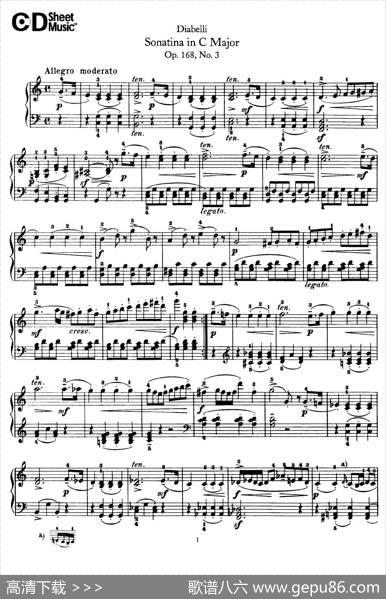 7PianoSonatinasOp.168（7首钢琴小奏鸣曲No.3）|安东·狄亚贝利
