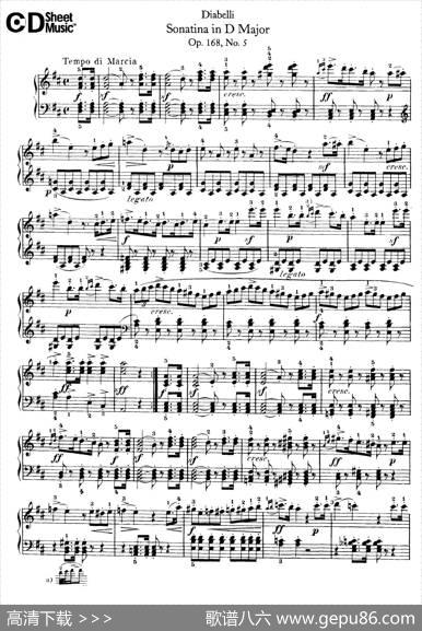 7PianoSonatinasOp.168（7首钢琴小奏鸣曲No.5）|安东·狄亚贝利