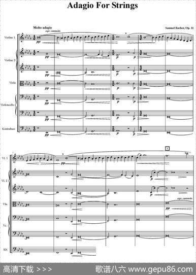 AdagioForStrings弦乐柔板（五重奏）|巴伯