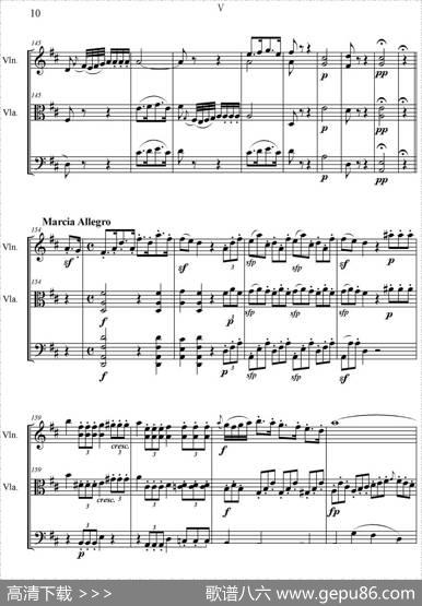 Serenate（StringTrio）（D大调弦乐三重奏Op.8,V）|贝多芬