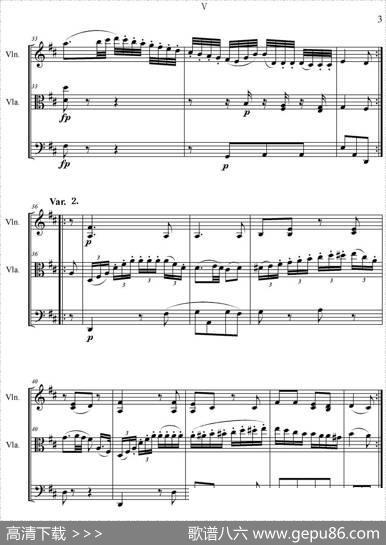 Serenate（StringTrio）（D大调弦乐三重奏Op.8,V）|贝多芬
