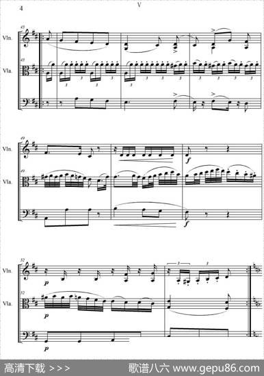 Serenate（StringTrio）（D大调弦乐三重奏Op.8,V）|贝多芬