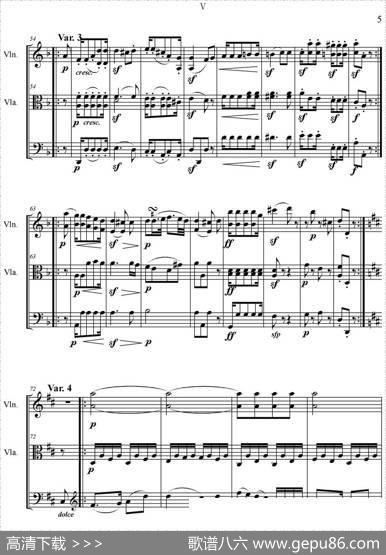 Serenate（StringTrio）（D大调弦乐三重奏Op.8,V）|贝多芬