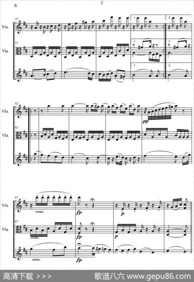 Serenate（StringTrio）（D大调弦乐三重奏Op.8,V）|贝多芬
