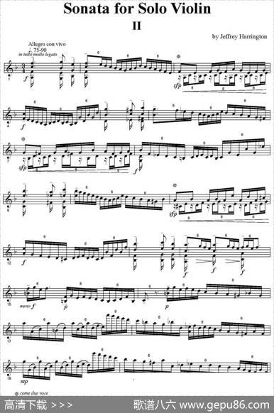SonataforSoloviolin（小提琴奏鸣曲、II）|哈林顿