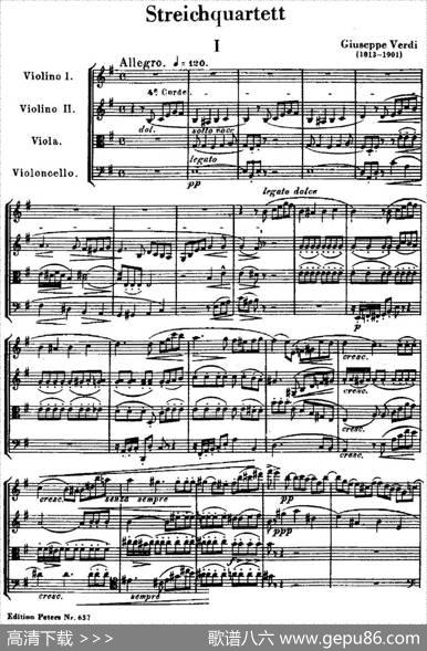 STREICHQUARTETT（E小调弦乐四重奏、I）|威尔第