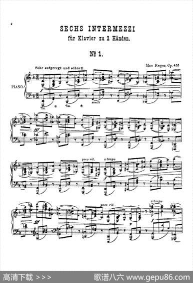 SixIntermezziOp.45（6首间奏曲·1）|马克斯·雷格