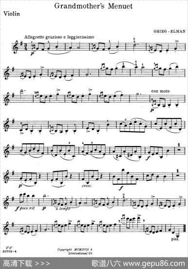 Grandmother'sMenuet|Grieg曲MischaElman改编