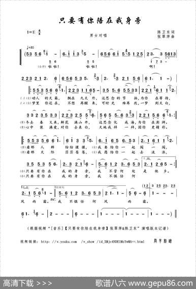 只要有你陪在我身旁（陈卫东词张翠萍曲） - 陈卫东|张翠萍