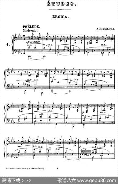 DouzeEtudesdeSalonOp.5（12首沙龙练习曲·1）|阿道夫·冯·亨赛尔特