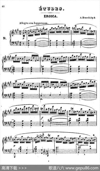 DouzeEtudesdeSalonOp.5（12首沙龙练习曲·9）|阿道夫·冯·亨赛尔特