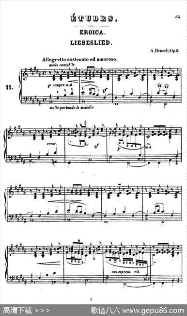 DouzeEtudesdeSalonOp.5（12首沙龙练习曲·11）|阿道夫·冯·亨赛尔特