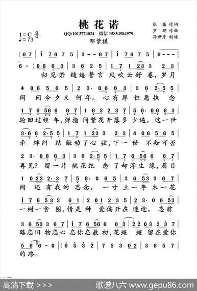 桃花诺（张赢词罗锟曲） - 张赢|罗锟