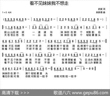 看不见妹妹我不想走 - 武斌|吴新德