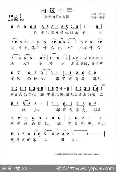 再过十年（知青50周年专辑） - 佚名|佚名