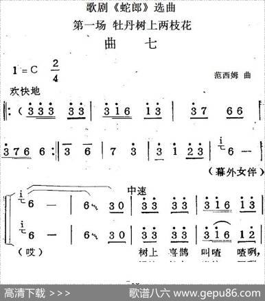 歌剧《蛇郎》选曲：第一场牡丹树上两枝花（曲七）|范西姆