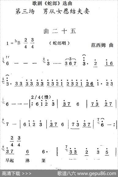歌剧《蛇郎》选曲：第三场男从女愿结夫妻（曲二十五）|范西姆