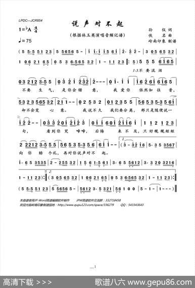说声对不起 - 孙仪|佚名