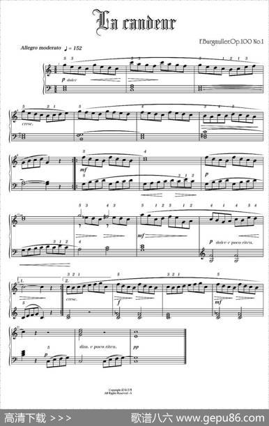 F.BurgmullerOp.100No.1（布格缪勒-坦诉）