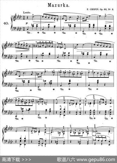 TroisMazurkasOp·63（3首玛祖卡舞曲-2）|弗雷德里克·弗朗索瓦·肖邦
