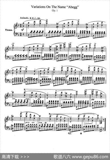 AbeggVariationsOp.1（阿贝格变奏曲）