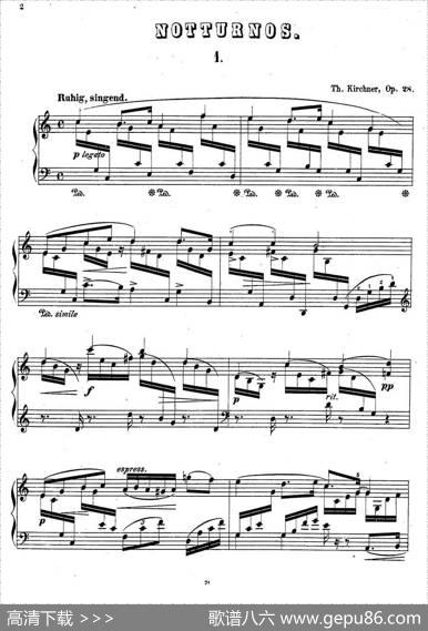 NachtstückeOp·28（4首夜曲·1）|狄奥多·柯希纳